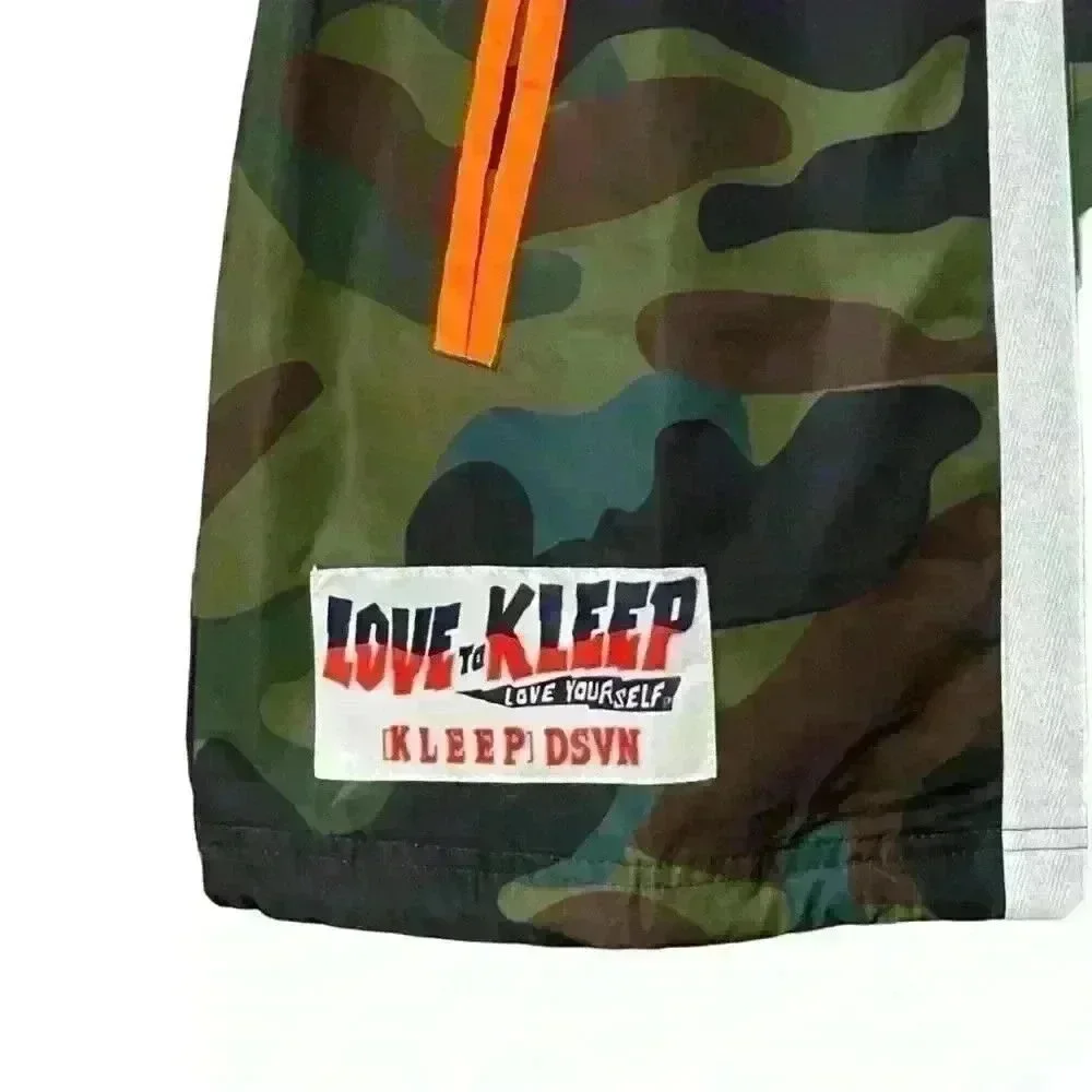 Kleep Camo Coach Jacket M Snap Front Logo Streetwear NWT